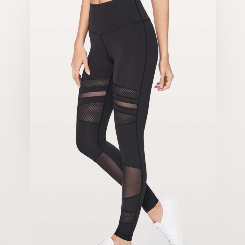 Lululemon Wunder Under Hi-Rise Tight‎ Mix & Mesh 28" Black size 4